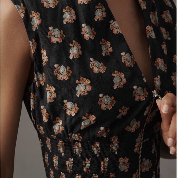 Anthropologie Black Floral Jumpsuit - Picture 3 of 3